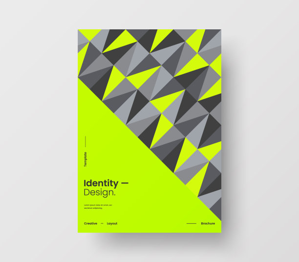 惊人的业务表示向量A4垂直方向的首页模拟。现代企业报表封面抽象几何插图设计布局。公司身份手册模板。图片下载