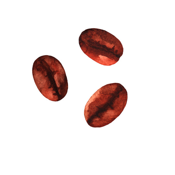 咖啡豆水彩画套装图片下载