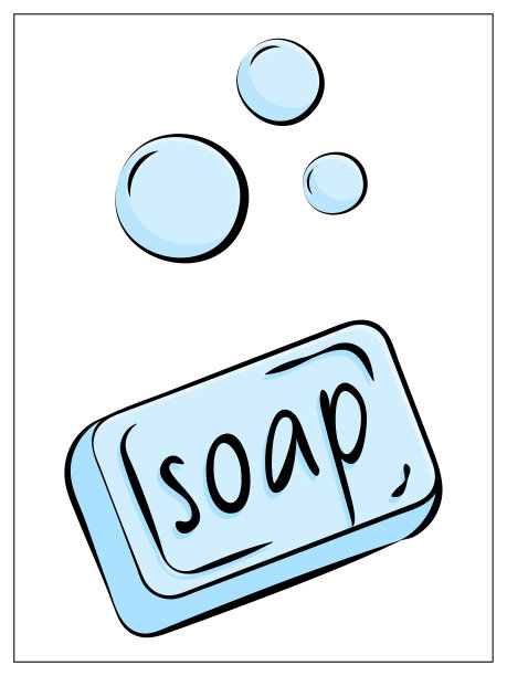矢量肥皂与泡沫平面图标。单一高质量的肥皂符号，用于网页设计或移动应用程序。扁平标志的肥皂与气泡的设计标志，访问卡等。图片下载