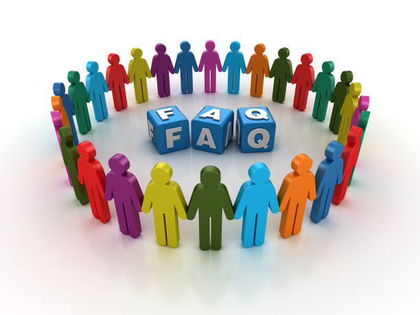 图形团队与FAQ流行语立方体- 3D渲染图片下载