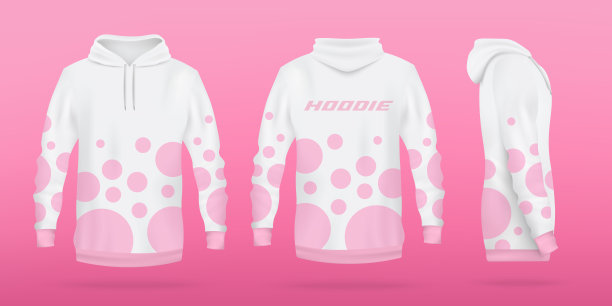 白色运动衫或帽衫模板现实向量插图孤立。图片下载
