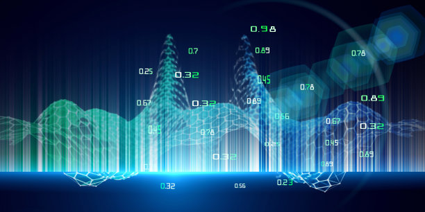 摘要六边形算法解析数据。未来的六边形网格。技术和业务分析概念。大数据。计算机通信技术。图片下载