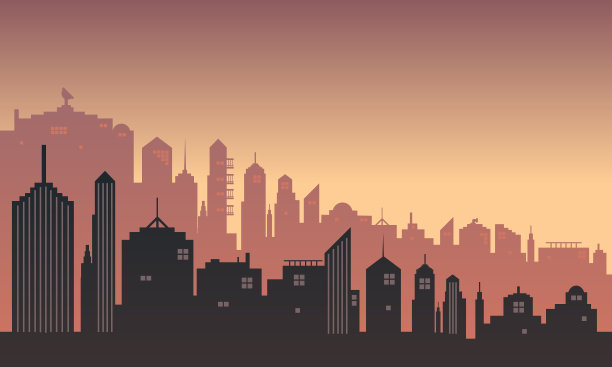 城市黄昏天空的背景。图片下载