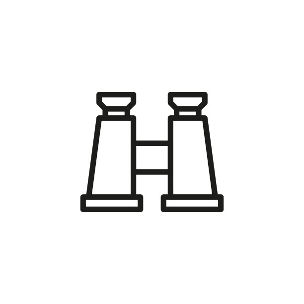 简易双筒望远镜线条图标图片下载