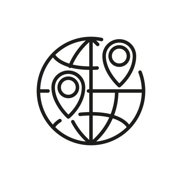 简约地球线条图标图片下载