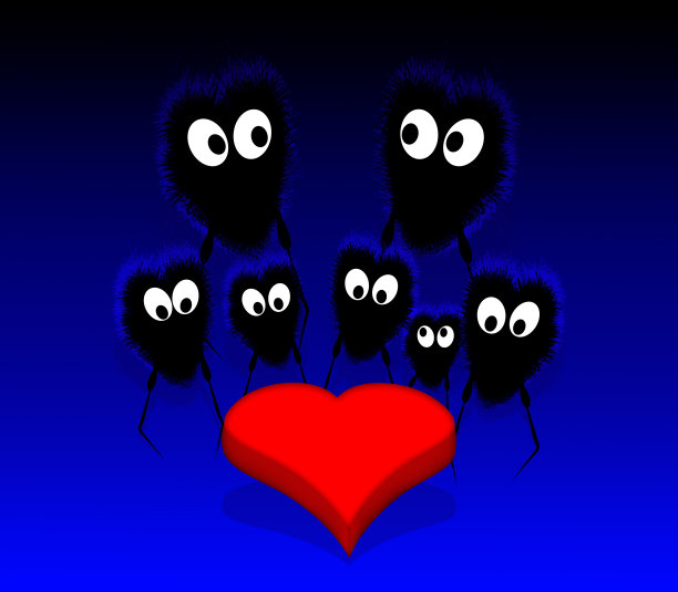 外星人的家人和红心图片下载