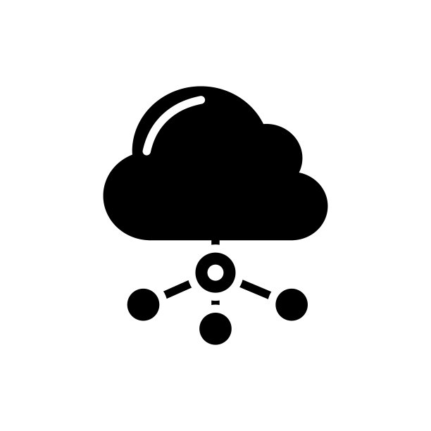 云共享矢量图标字形风格的插图。图片下载