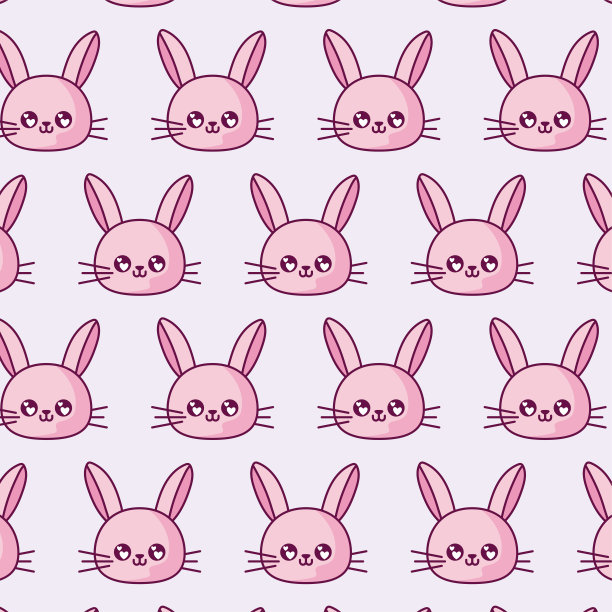 卡通兔子卡哇伊背景矢量设计图片下载