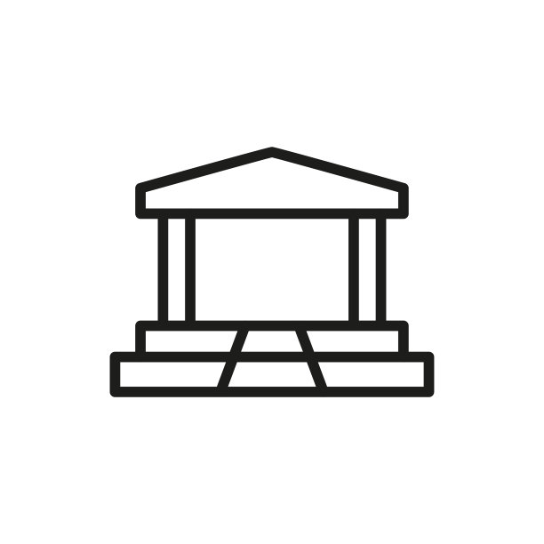 简单的银行线图标。图片下载