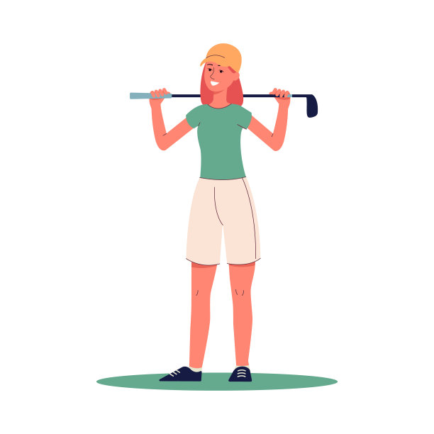 拿着高尔夫球棒的女人素材图片