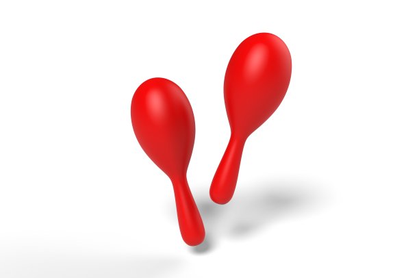 空白的Maraca对模板。3d渲染插图。图片下载