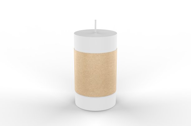 空白柱香薰和彩色蜡烛品牌，3d渲染插图图片下载