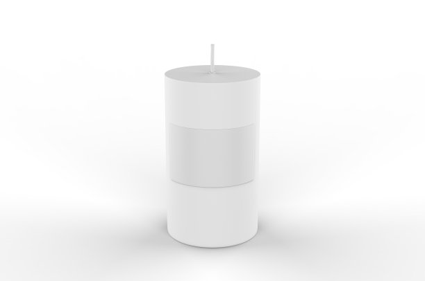 空白柱香薰和彩色蜡烛品牌，3d渲染插图图片下载