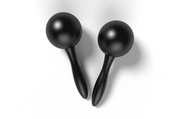 空白的Maraca对模板。3d渲染插图。图片下载