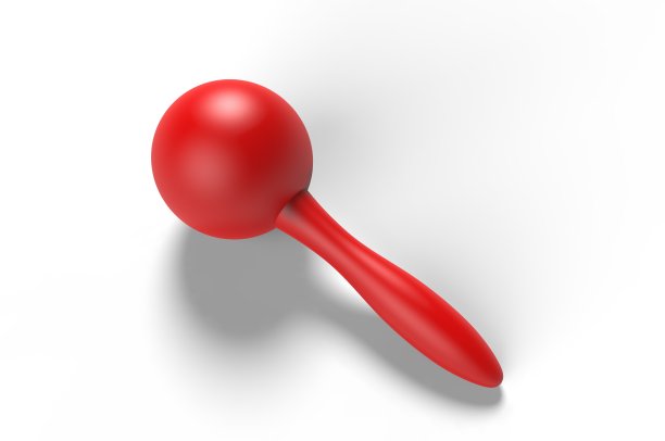 空白的Maraca对模板。3d渲染插图。图片下载