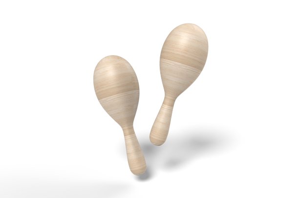 空白的Maraca对模板。3d渲染插图。图片下载