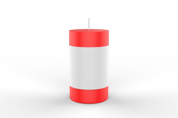 空白柱香薰和彩色蜡烛品牌，3d渲染插图图片下载