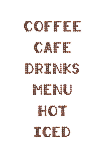 以字母排列的烘培咖啡豆图片下载