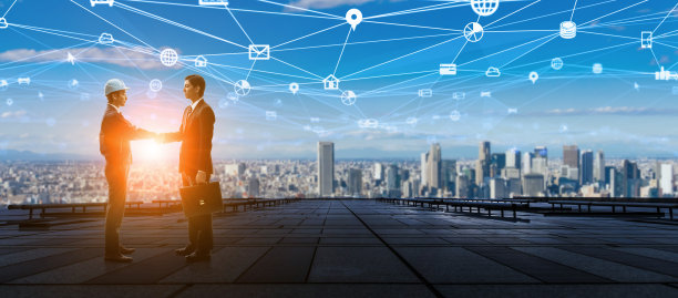 商业网络的概念。人力资源。群商人。图片下载