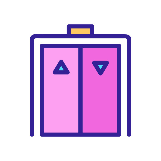 电梯图标矢量。孤立轮廓符号插图图片下载