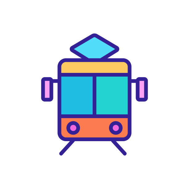 有轨电车图标矢量。孤立轮廓符号插图图片下载