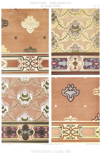 四种路易十三风格的窗帘，由装饰画1895图片下载