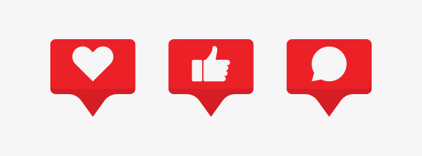 网页模板与计数器孤立的社会评论，心形线图标，现代设计，图标图片下载