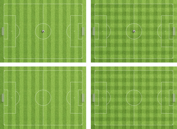 一套浅绿色足球场。平面设计。图片下载