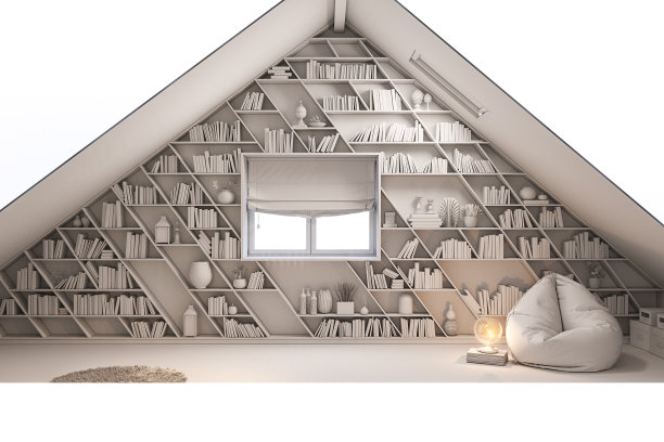 私人别墅阁楼地板的3d渲染室内设计图片下载