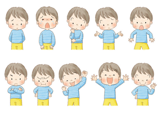 一组男孩胸部拍摄的插图图片下载