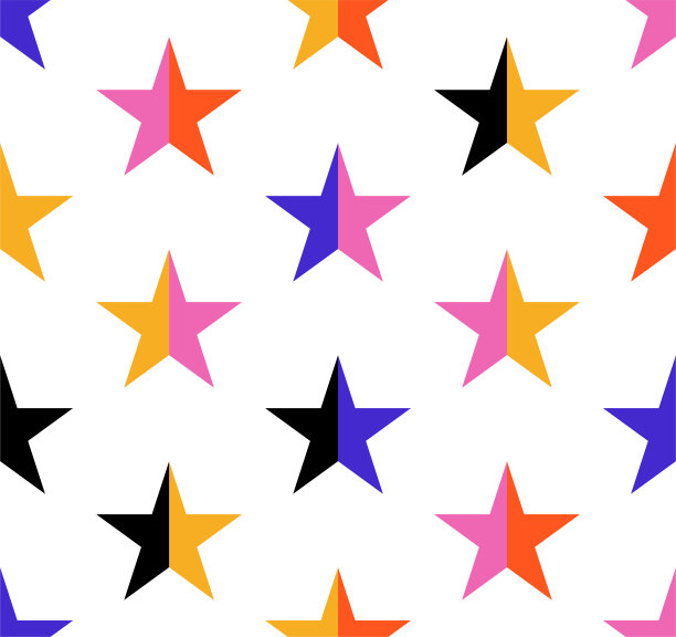无缝矢量多色星星模式。重复织物，纺织品，包装，封面，网等的结构设计。图片下载