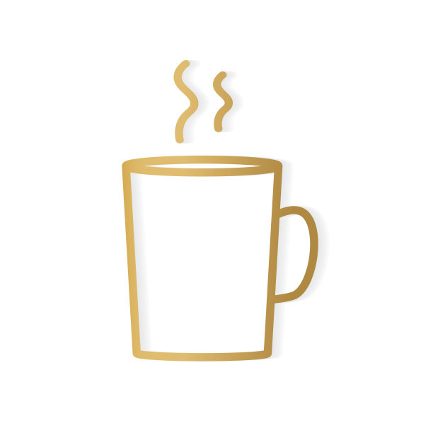 金色咖啡杯图标图片下载