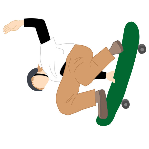 一个人成功地在滑板上变魔术的插图图片下载