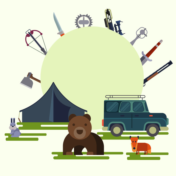 猎人运动冒险和狩猎开放季节矢量插图图片下载