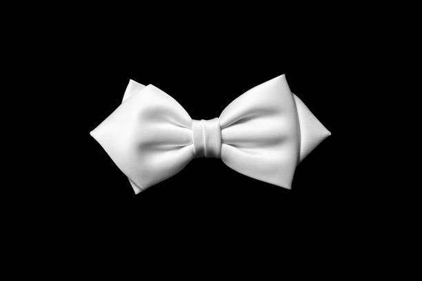 一个孤立的白色领结图片下载