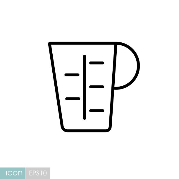 量杯烧杯图标，厨房用具图片下载