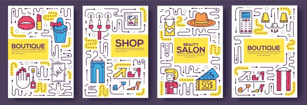 细线美容沙龙配配矢量图片下载