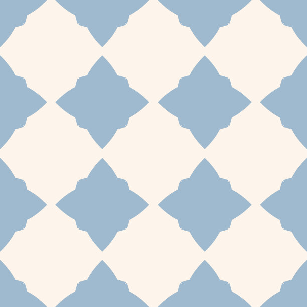 菱形图案。向量抽象花卉无缝装饰。浅蓝色和白色图片下载
