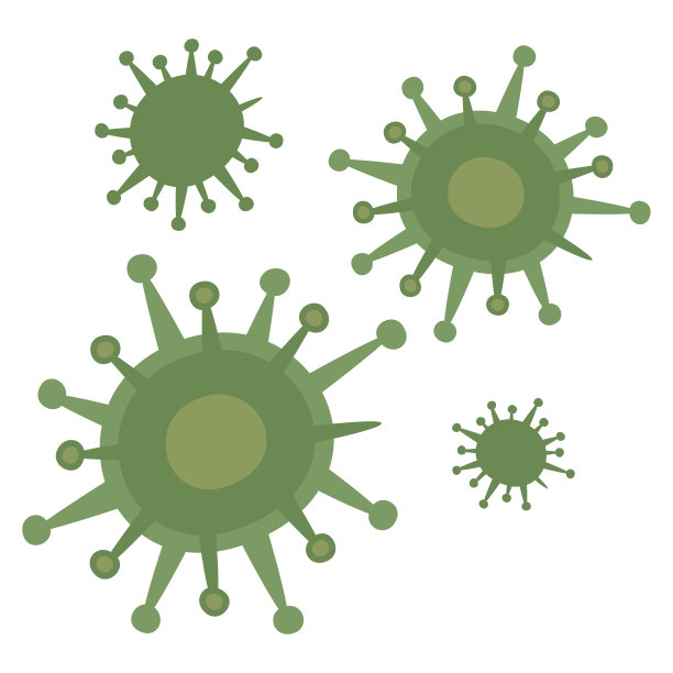 绿色病毒图解。一种锯齿状病毒。图片下载
