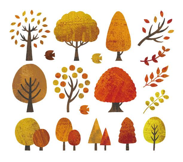 秋树水彩画2图片下载