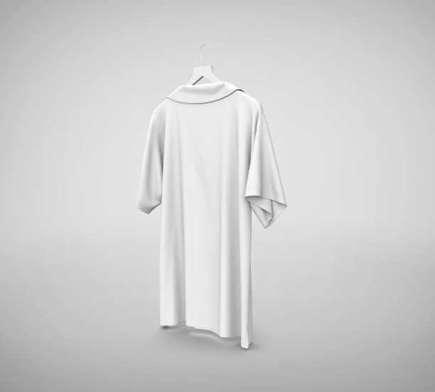 空白Polo t恤模型，空白服装3d渲染孤立在浅灰色背景图片下载