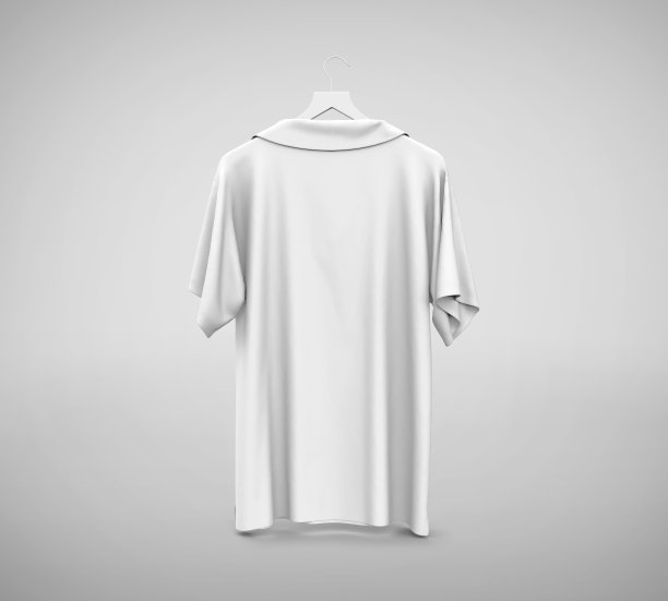 空白Polo t恤模型，空白服装3d渲染孤立在浅灰色背景图片下载