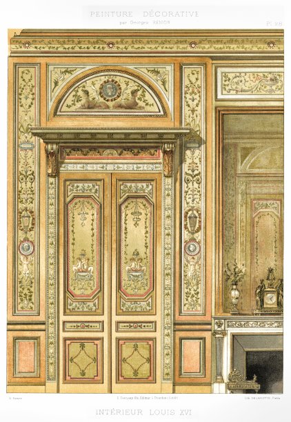 路易十六室内，由装饰绘画1895年图片下载