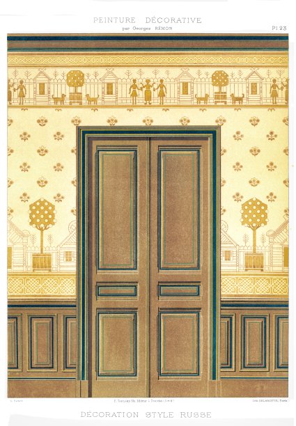 俄罗斯风格的装饰，由装饰画1895年图片下载