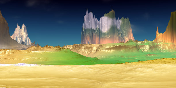 外星人的星球。山。3 d渲染图片下载