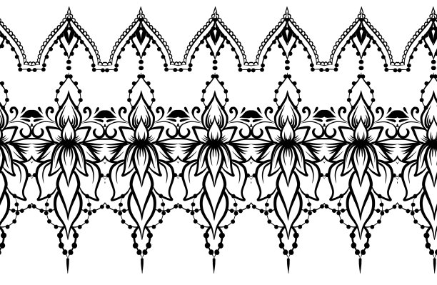 印度民族线艺术手绘边界图片下载