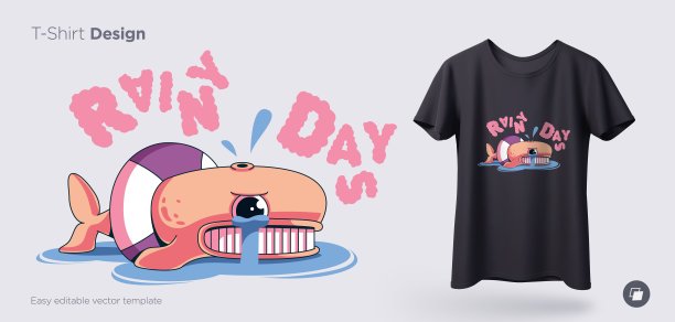 哭了鲸鱼。印在t恤，运动衫，手机盒，纪念品上。孤立的矢量插图上的白色背景。图片下载