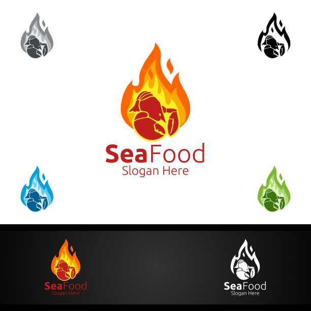 虾海鲜标志餐厅或咖啡馆图片下载