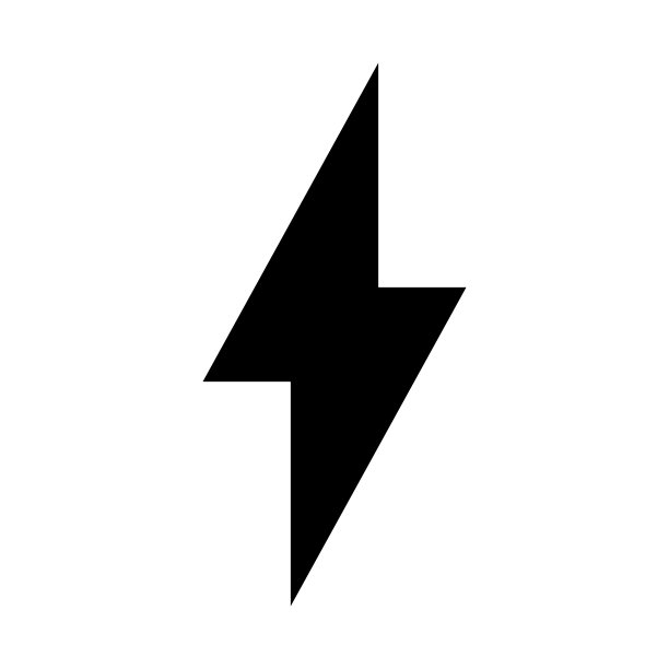 闪电霹雳图标黑色，闪电霹雳打击平面风格设计图片下载