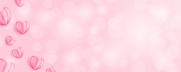 心bokeh背景横幅向量粉红玫瑰(情人节，婚礼，母亲节)图片下载